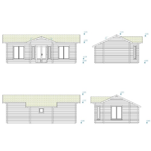 Palmako Ferienhaus Anna 26,8 m² - 70 mm