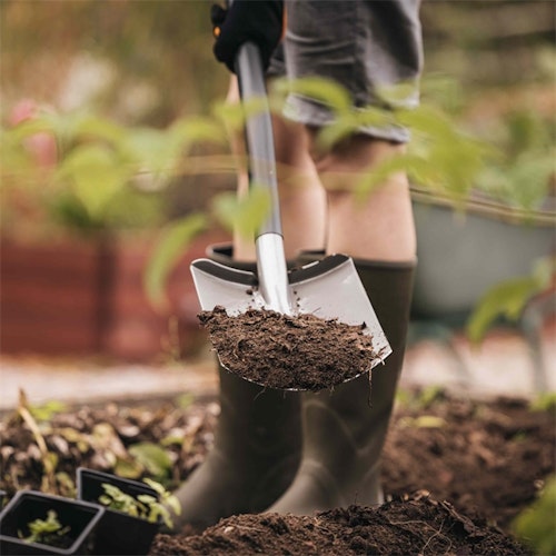 Fiskars Ergonomic Spaten Rund Grey 1066710