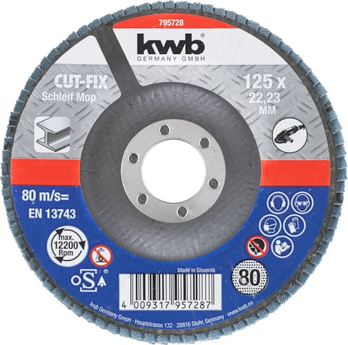 kwb CUT-FIX Schleifmop 125 K 80 LS 795728