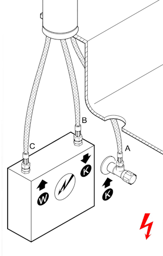 NIEDERDRUCK Wasserhahn Vorfenster Küchenarmatur, Umklappbar 6 CM, mit 360° schwenkbarem Auslauf, abnehmbare 2 strahl Handbrause, Verchromt / Schwarz