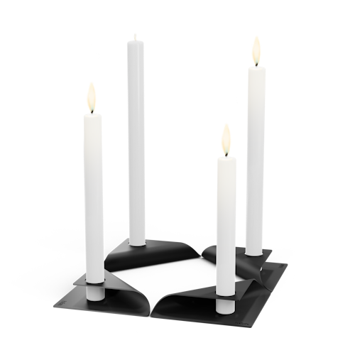 höfats Kerzenhalter-Set SQUARE CANDLE schwarz 4 Stück