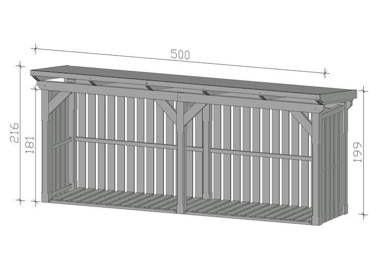 Skan Holz Holzunterstand Kaminholzlager Holm 2