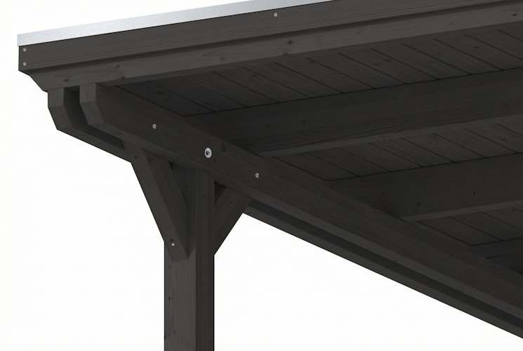 Skan Holz Emsland - Flachdach Doppelcarport aus Leimholz Breite 609 cm