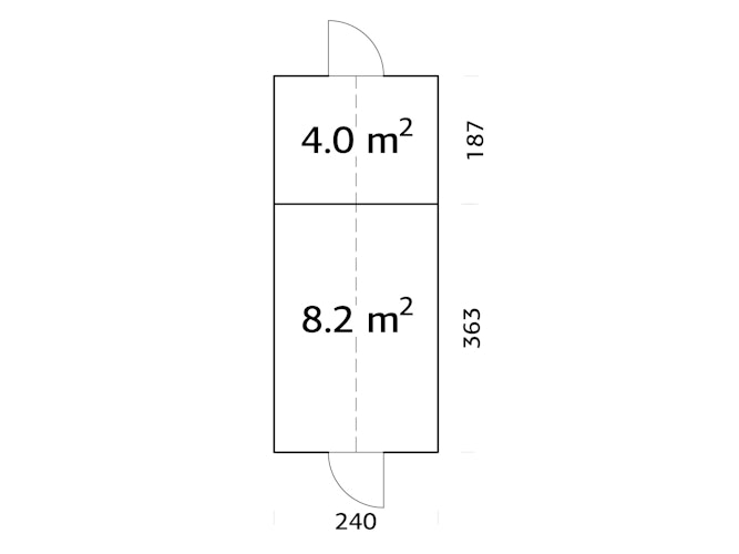 Palmako Glas- & Gerätehaus Emilia 8,2 + 4,0 m² - 18 mm