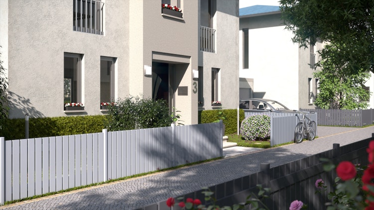 TraumGarten Alu-Vorgartenzaun Squadra auf Maß