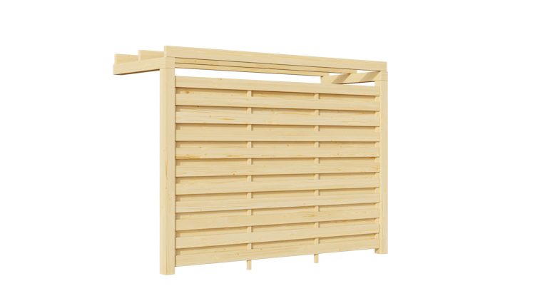 Weka Carport Rückwand für Einzel- und Doppelcarport mit Dachbegrünung - naturbelassen