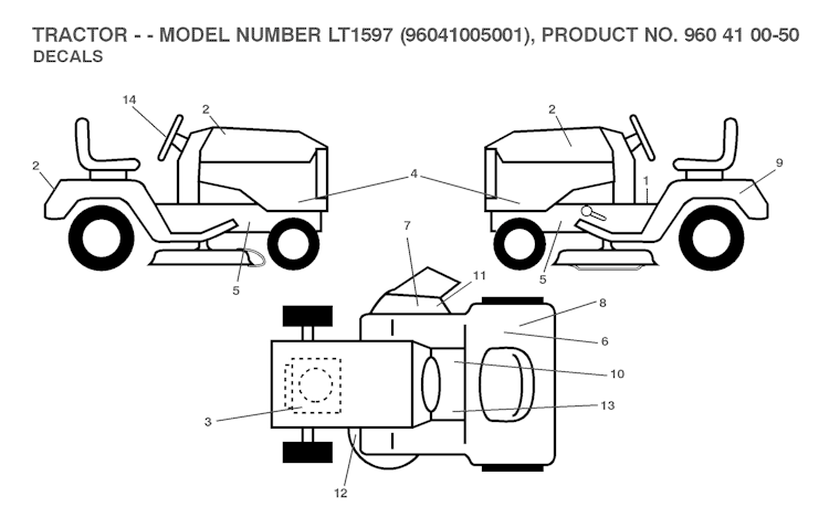 Husqvarna Gartentraktoren 96041005001 LT1597