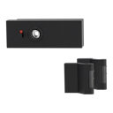 Vorschaubild Griffwerk PURISTO S -Graphitschwarz Ganzglastürbeschlagset -3-teiliger Bandsatz -ohne Griff mit Magnetfalle -smart2lock