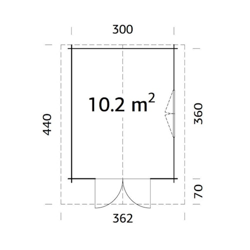 Palmako Gartenhaus Sally 10,2 m² - 44 mm