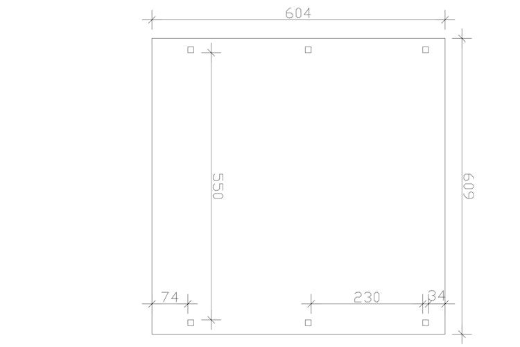 Skan Holz Emsland - Flachdach Doppelcarport aus Leimholz Breite 609 cm