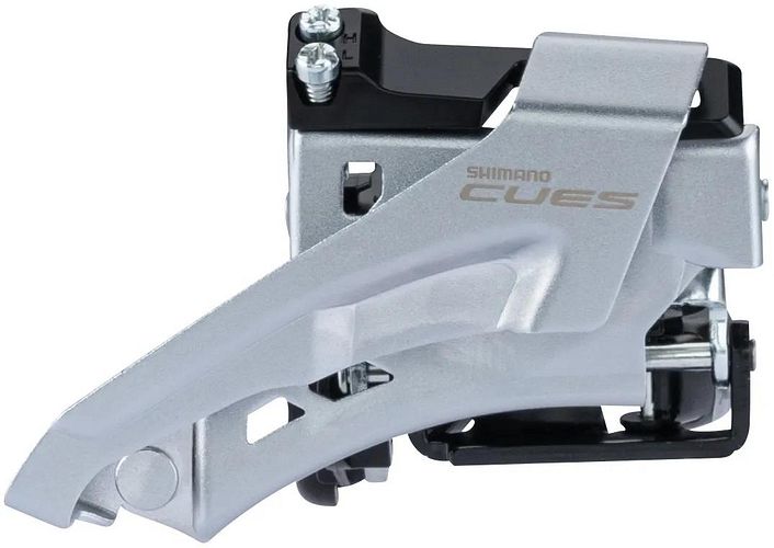 Shimano Umwerfer CUES FD-U4000 silber mit Schelle 34, 9 mm, mit Adapter auf 31