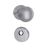 Griffwerk SCHUTZROSETTEN-GARNITUR -Edelstahl matt Schutzrosettengarnitur -Knopf R1 -ZA -ohne Kombi-Innenrosettensatz