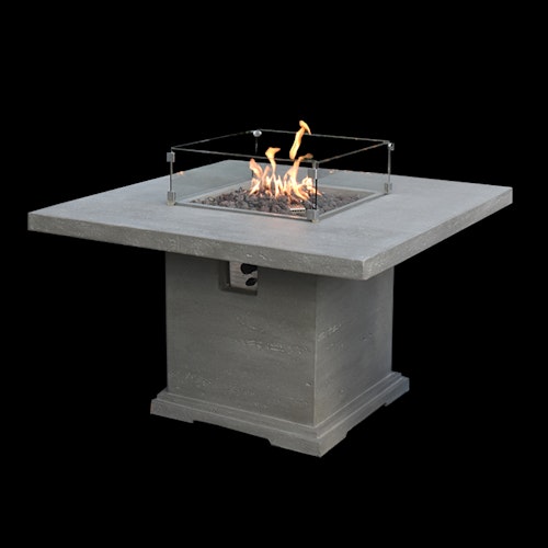 Gardenforma Gas Feuerstelle Birmingham aus Faserbeton in Betonoptik, grau