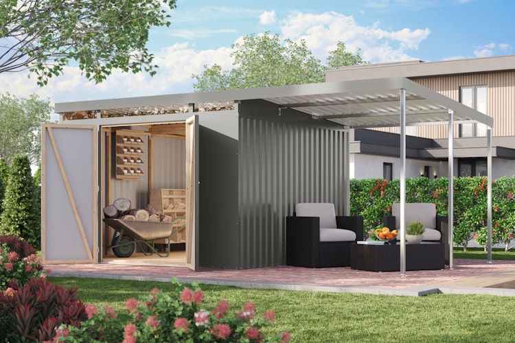 Karibu Metall Gartenhaus Iridium 2/2,5/3/3,5