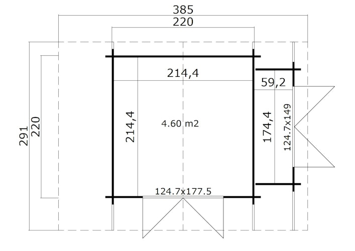 Lasita Maja Gartenhaus Vilano 2 - 28 mm