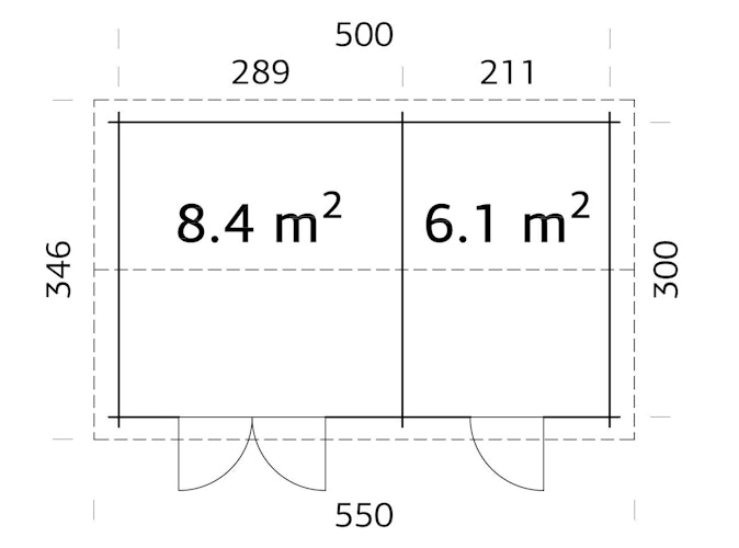 Palmako Gerätehaus Jari 14,5 m² - 28 mm
