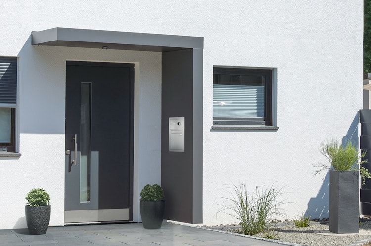 Gutta Rechteckvordach BS Plus 200 inkl. Seitenteil und Briefkasten (neues Modell)