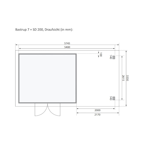 Karibu Woodfeeling Gartenhaus Bastrup 7 naturbelassen - 28 mm