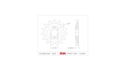 RK 4394 Antriebsritzel (14 Zähne, selbstreinigend) für Honda CR und Honda TRX