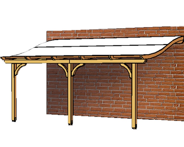 Skan Holz Terrassenüberdachung Venezia mit Mittelpfosten Breite 434 cm