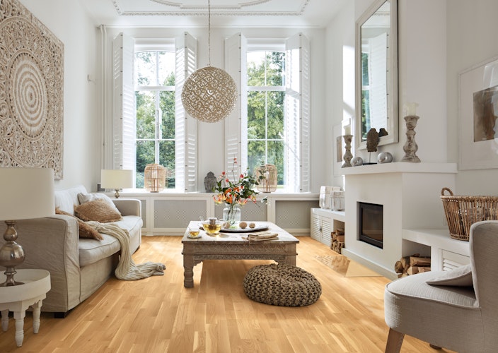 MEISTER Parkettboden MeisterParkett. longlife PC 200 2400 x 200 x 13 mm 9036 Eiche lebhaft pure gebürstet ultramattlackiert