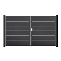 GroJa BasicLine Premium Doppeltor Rahmen Aluminium Anthrazitgrau 3000 x 1800 mm
