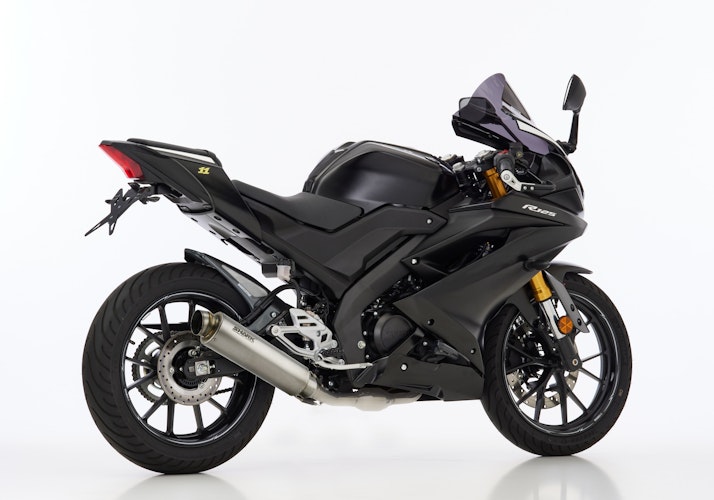 SHARK KOMPLETTANLAGE Titan silber SRC 4 für YAMAHA MT-125,XSR125 / Legacy,YZF-R125 EURO5  