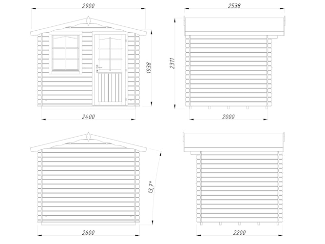 Palmako Gartenhaus Emma 4,6 m² - 28 mm
