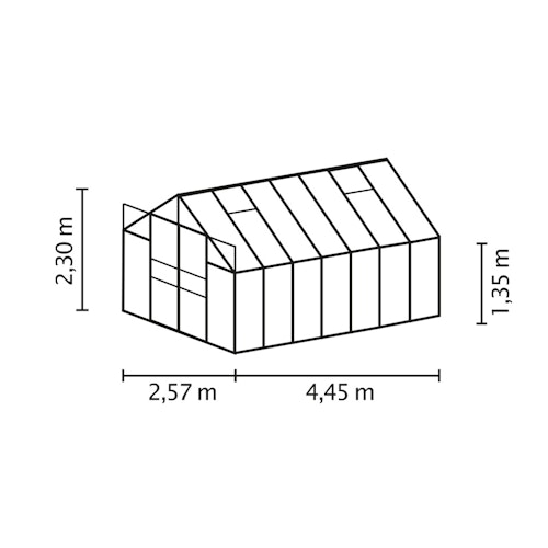 Vitavia Gewächshaus Mars 11500 inkl. 2 Dachfenstern - 11,5 m²
