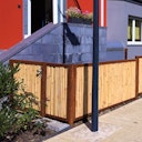 Vorschaubild BambusBASIS Modul5 Tür mit Cortenstahlrahmen