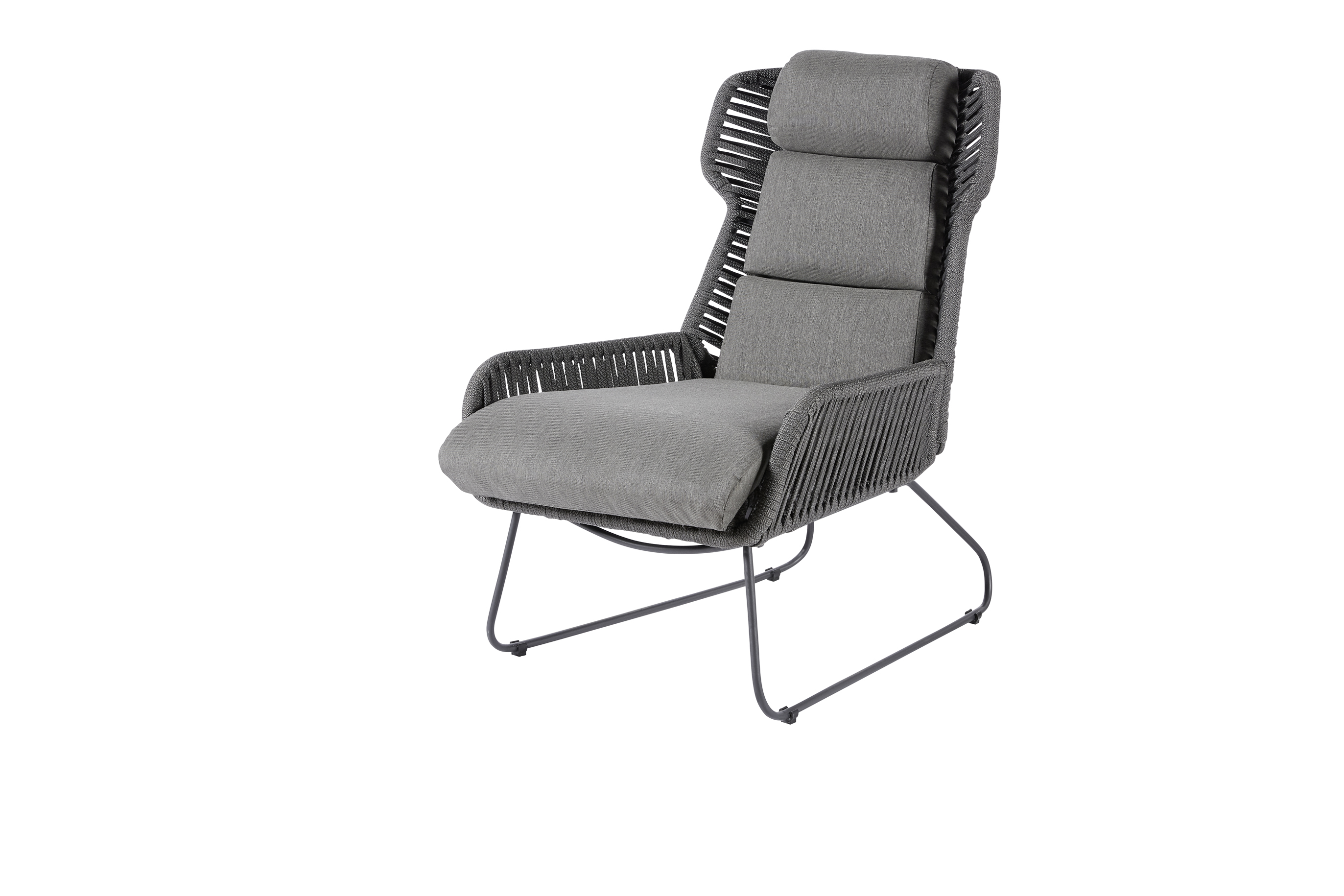 Diamond Garden Relaxsessel NAXOS, Edelstahl Dunkelgrau / Rope / Sunproof (100 % Polypropylen)