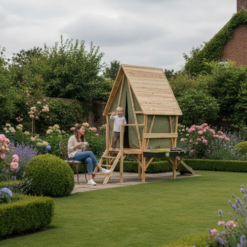 EXIT Spielhaus Yuki 350 mit Rutsche und Matschküche