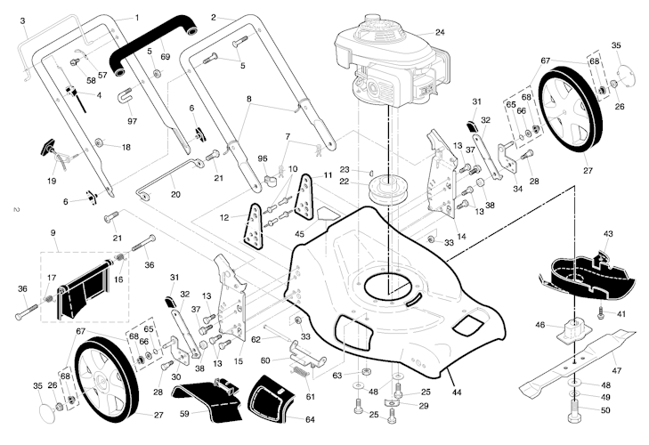 Husqvarna Rasenmäher gelegentliche Nutzung R53 SVW, 95417024301, 954170243, 2005-02