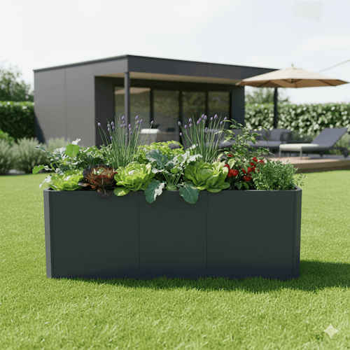 Premium Hochbeet aus Stahl anthrazit 200 x 80 x 75 cm