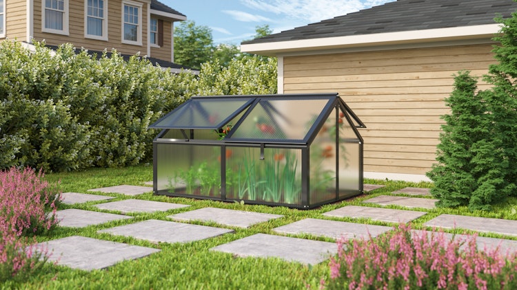 Vitavia Frühbeet Zola mit 4 Dachfenstern  B 124 x T 89 x H 71 cm