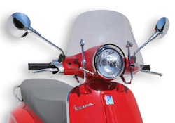 ERMAX Scooterscheibe Mini Sportivo Acrylic durchsichtig Schwarz getönt für VESPA Primavera 125; Primavera 150; Primavera 50