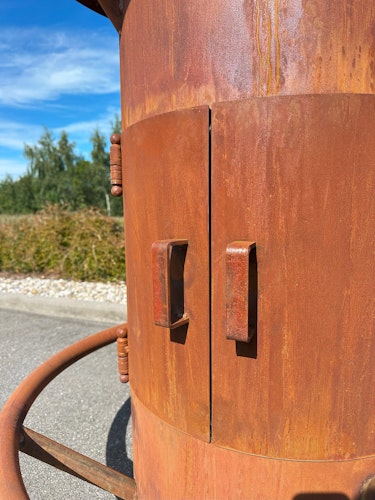 Badeko Stehtischofen ,,Gasfeuer" Ambiente in Edelrostoptik