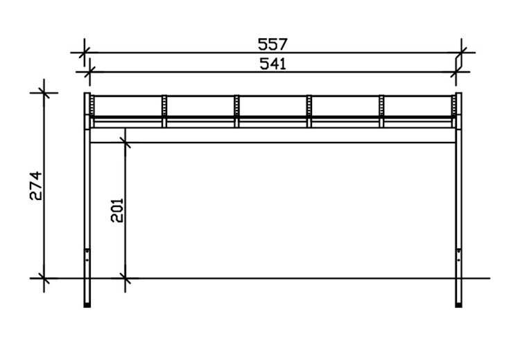 Skan Holz Terrassenüberdachung Novara Breite 557 cm
