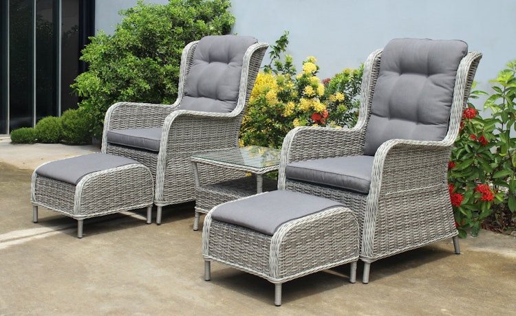 Garden Pleasure Sessel-Set VALENCIA, Polyrattan / Kissen 100 % Polyester