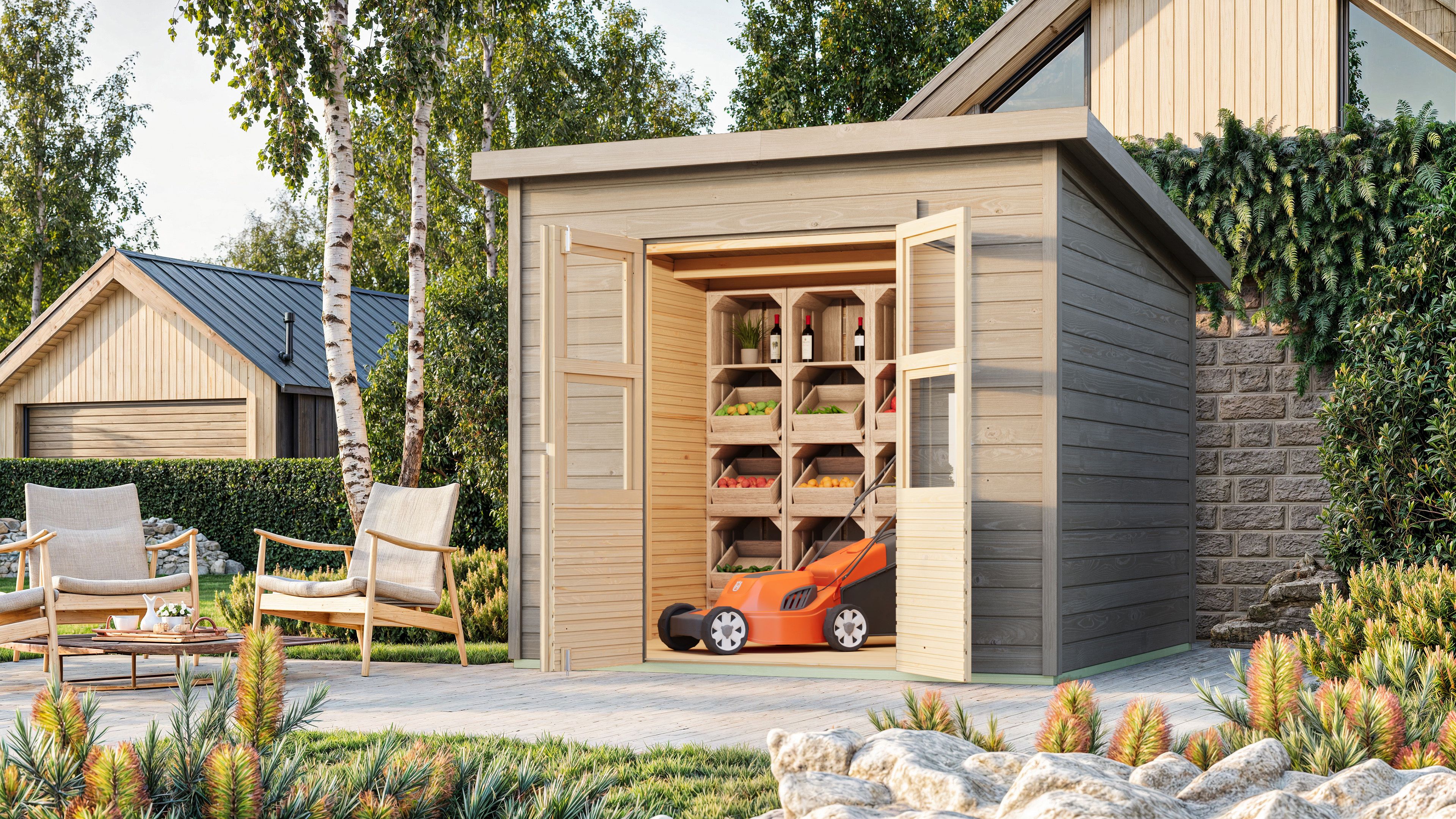 Karibu Eco Gartenhaus Merseburg 2/3/4/5/6 - 14 mm