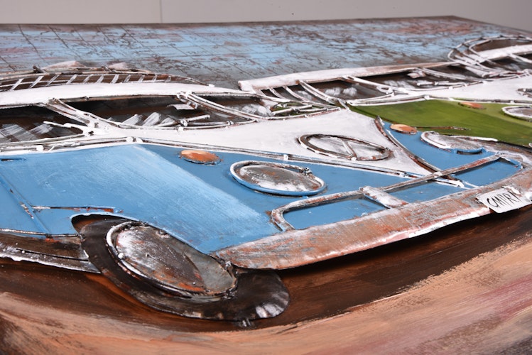3D Metallbild 3 Bullis 120 x 80 cm, Stahlblech