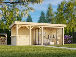 Palmako Gartenhaus Connect Lenna 16,6 m² Set 707 Slide Plus mit Isolierglas-Schiebetüren - 28 mm