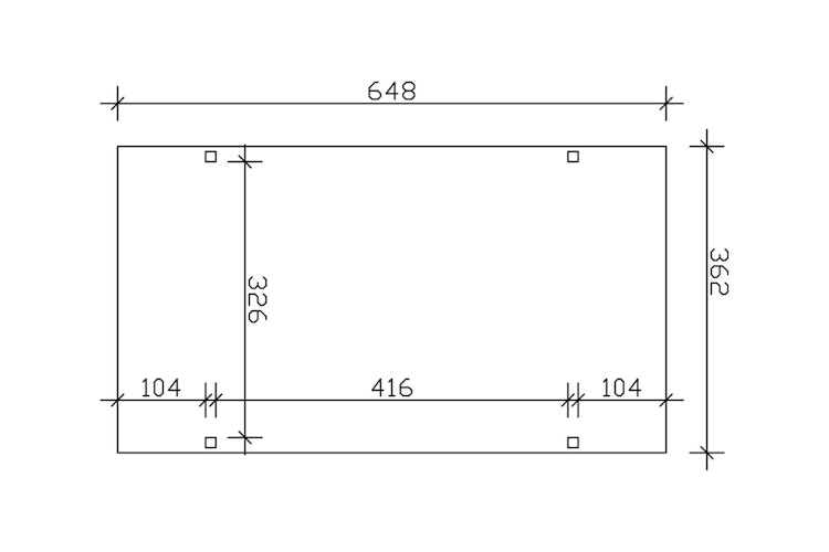 Skan Holz Westerwald Design Einzelcarport aus Leimholz Breite 362 cm