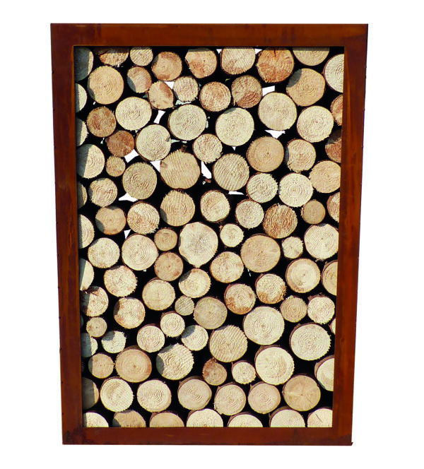 Badeko Holzregal „Lounge“ einfach – 100x70 cm in Edelrostoptik