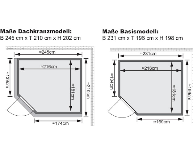 Karibu Sauna Malin mit Eckeinstieg 68 mm inkl. gratis Sauna-Zubehörset im Wert von 234,94 €