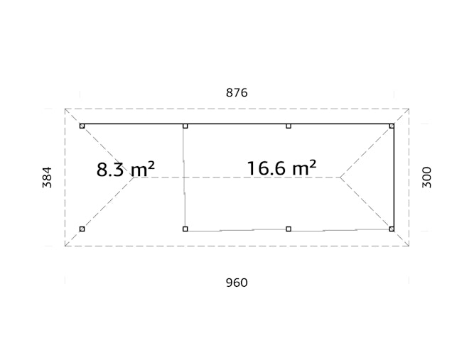 Palmako Pavillon Bianca 24,9 m² Set 517 Slide Plus mit Isolierglas-Schiebetüren