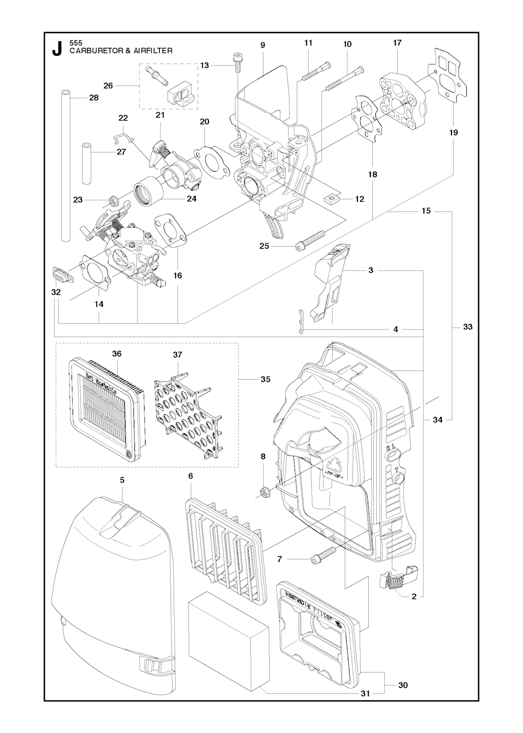 Explosionszeichnung Ersatzteile