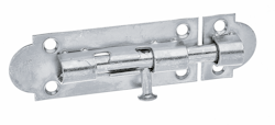 Alberts® Grendelriegel, m. Knopf, o. Feder, m. Schlaufe, galvanisch verzinkt dickschichtpassiviert, LxB75x28mm 124076