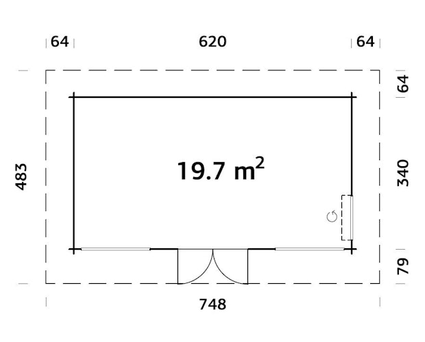 Palmako Gartenhaus Heidi 19,7 m² - 70 mm