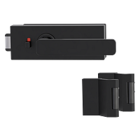 Griffwerk PURISTO S -Graphitschwarz Ganzglastürbeschlagset -3-teiliger Bandsatz -mit Griff DESM MINIMAL MODERN -GSC -smart2lock